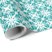 Faltpapier Türkisblaue Crochet Lace Geschenkpapier (Rolleneckpunkt)