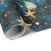 Faltpapier zum Muster des Meeresfrüchtemusters Geschenkpapier (Rolleneckpunkt)