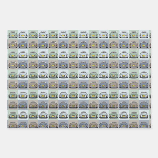 Faltpapierblätter zum Muster von Autos Geschenkpapier Set (Vorderseite)