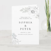 Faltprogramm für botanische Foliage Sketch Dankeskarte (Vorderseite)