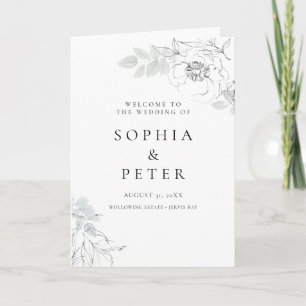 Faltprogramm für botanische Foliage Sketch Dankeskarte