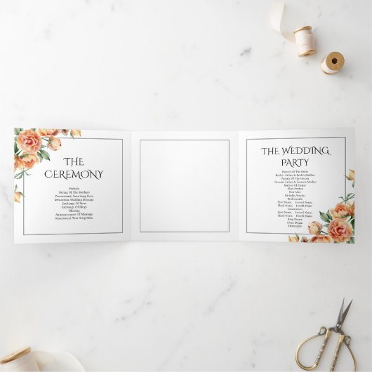 Faltprogramm für dreiseitige Buchstaben Dreifach-gefaltete Programmkarte (Innenseite)