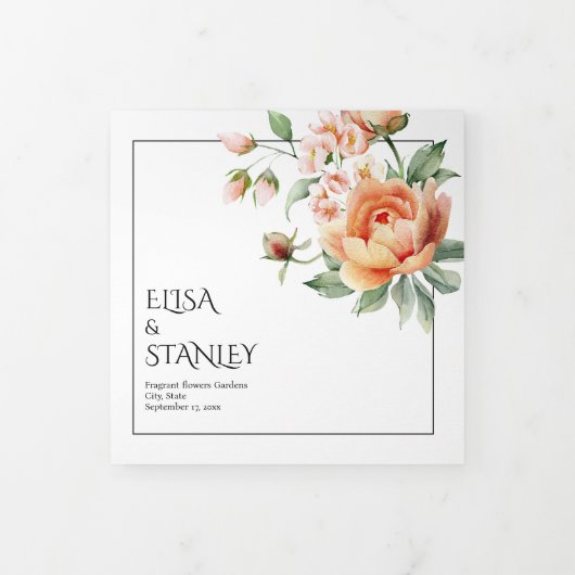 Faltprogramm für dreiseitige Buchstaben Dreifach-gefaltete Programmkarte (Cover)