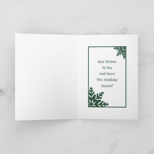 Faltschachtel aus grünem Holz - Weihnachtskarte Karte (Innenseite)