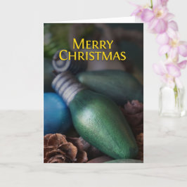 Faltschachtel aus grünem Holz - Weihnachtskarte Karte