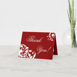 Faltschachtel Dankeschön Card Crimson Red Floral F Dankeskarte