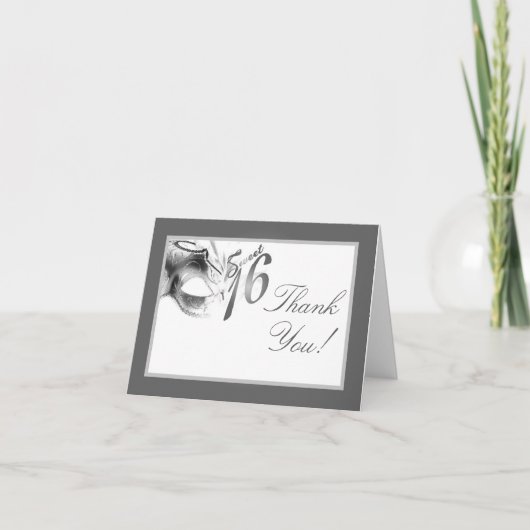 Faltschachtel Dankeschön Karte Sweet 16 Silver Whi (Vorderseite)