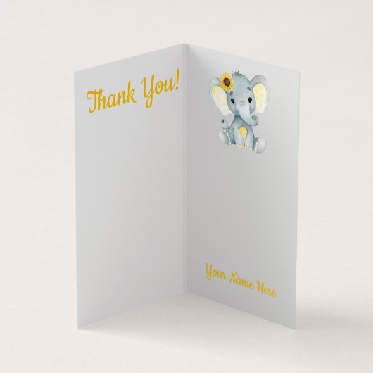 Faltschachtel Dankeschön Karten Elefanten Sonnenbl (Innenseite)