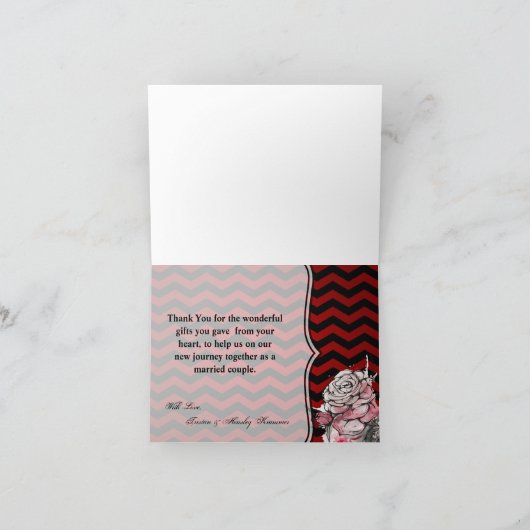 Faltschachtel Dankeschön Rose Kartenschädel Zickza Dankeskarte (Innenseite)