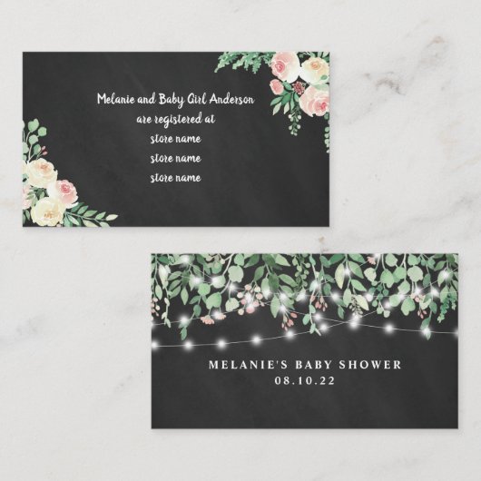 Faltschachtel für leichte Babydusche - Geschenkgut Begleitkarte (Vorne/Hinten)