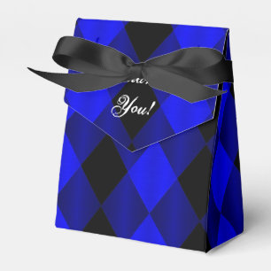 Faltschachtel Harlequin-Blau-Schwarz-GASTGESCHENK, Geschenkschachtel
