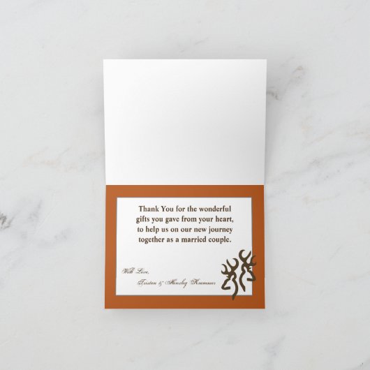 Faltschachtel: Kartenjagd für Hirsch Doe Buck Dankeskarte (Innenseite)