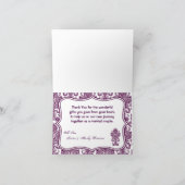 Faltschachtel Lila Damaskalspitze Dankeskarte (Innenseite)