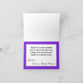 Faltschachtel mit der Lila Streifenleiste Ombre Dankeskarte (Innenseite)