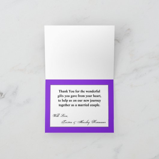 Faltschachtel mit der Lila Streifenleiste Ombre Dankeskarte (Innenseite)