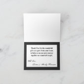 Faltschachtel mit der Ombre Stripe Black Line Fad Dankeskarte (Innenseite)