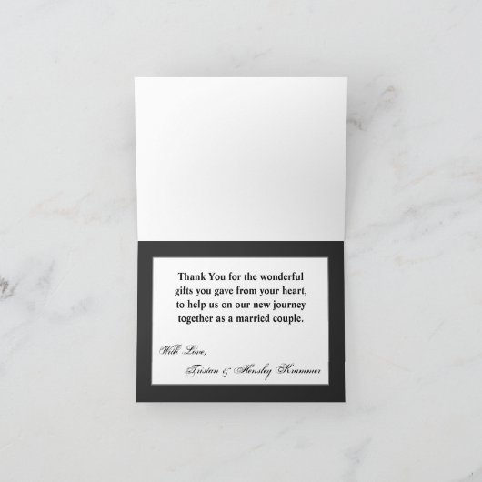 Faltschachtel mit der Ombre Stripe Black Line Fad Dankeskarte (Innenseite)