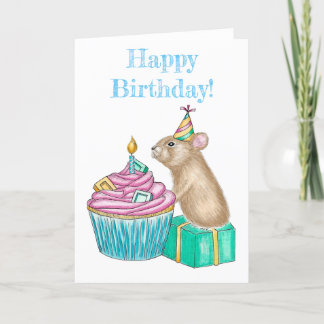 Faltschachtel Pika Happy Birthday Cupcake Card Dankeskarte