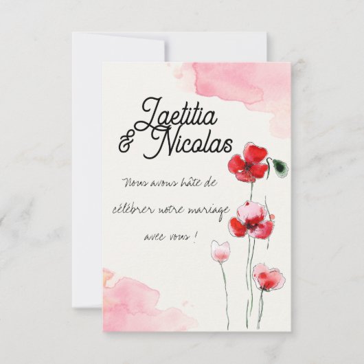 Faltschachtel RSVP Karte (Vorderseite)