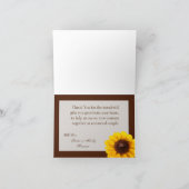 Faltschachtel: Rustikale Sonnenblumenlandschaft Dankeskarte (Innenseite)