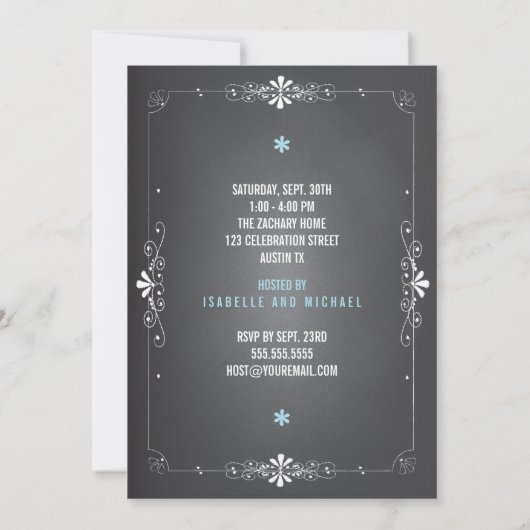 Faltschachtel Sip and See Baby BoyInvitation Einladung (Rückseite)