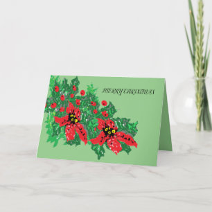 Faltschachtel Weihnachtskarte Weihnachtsbaum Poins Feiertagskarte
