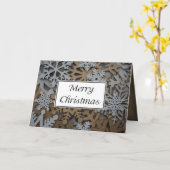 Faltschachtel White and Gold Snowflake Weihnachtsk Karte (Gelbe Blume)