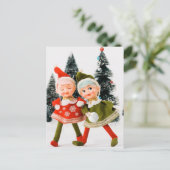 Faltschachtelkarte, Frohe Weihnachtself Postkarte (Stehend Vorderseite)