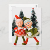 Faltschachtelkarte, Frohe Weihnachtself Postkarte (Vorne/Hinten)