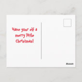 Faltschachtelkarte, Frohe Weihnachtself Postkarte (Rückseite)