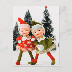 Faltschachtelkarte, Frohe Weihnachtself Postkarte