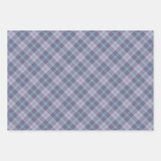 Faltschachteln aus Pastellblau und Rosa Tartan Geschenkpapier Set (Vorderseite 3)
