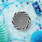 Faltschachteln für Schwarzweiß-geometrische Papier Pappteller (Party)