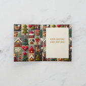 Faltschneemann und Sleigh Weihnachtskarte Feiertagskarte (Innenseite)