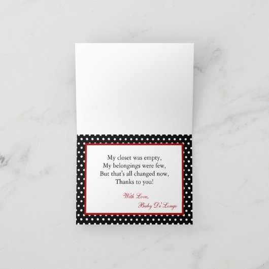 Faltt Danke, Card Red Ladybug Dankeskarte (Innenseite)