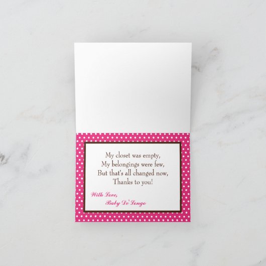 Faltt Danke Karte Pink Mod Mama Polka Dots (Innenseite)