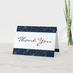 Faltt Dankeschön an Card Navy Blue Dandelion Blume Dankeskarte
