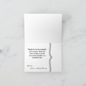 Faltt Dankeschön an die weiße Blütenblume auf Weiß Dankeskarte (Innenseite)