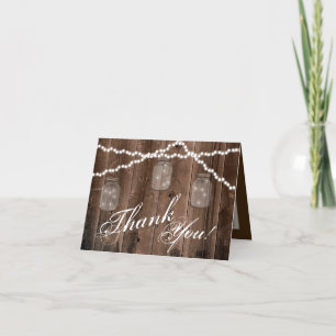 Faltt Dankeschön Card Mason Jar String Lights Barn Dankeskarte