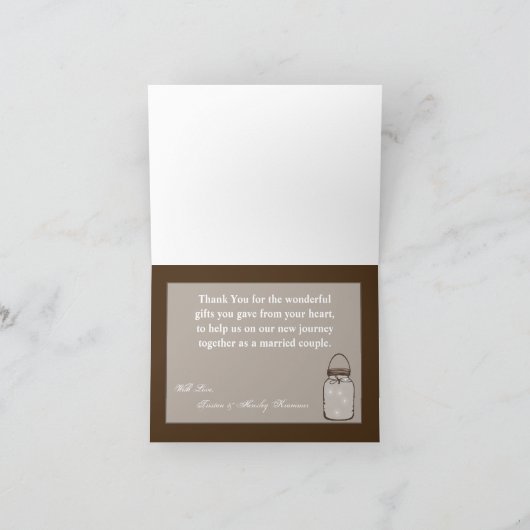 Faltt Dankeschön Card Mason Jar String Lights Barn Dankeskarte (Innenseite)