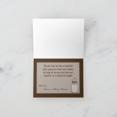 Faltt Dankeschön Card Mason Jar String Lights Holz Dankeskarte (Innenseite)