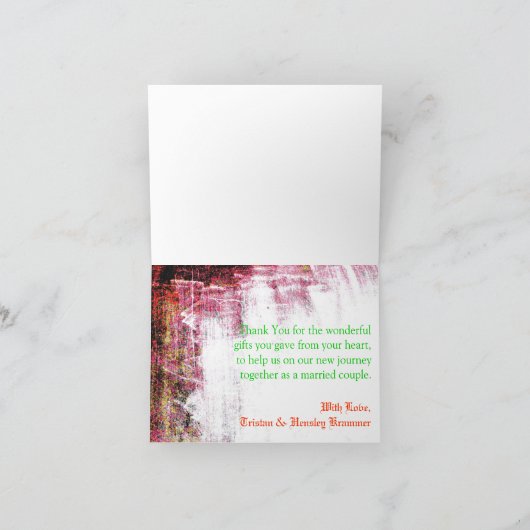 Faltt Dankeschön Card Neon Grunge Scratch Farbe Dankeskarte (Innenseite)