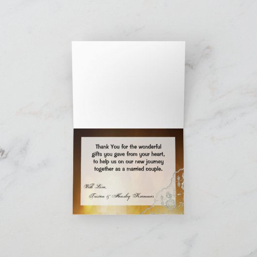 Faltt Dankeschön Card Rote Rose Bouquet Bridal Flo Dankeskarte (Innenseite)