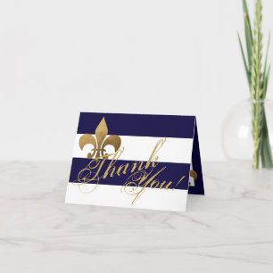 Faltt Dankeschön Karte Moderne Stripe Navy Weiß