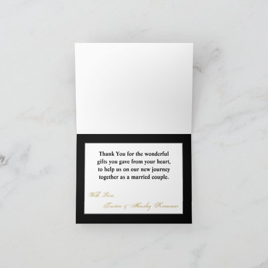 Faltt Dankeschön Karte Moderner Streifen Schwarz-w (Innenseite)