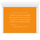 Faltt Dankeschön Karte Orange und Lila Banner (Innenansicht Horizontal (Unten))