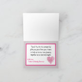 Faltt Dankeschön Karte Rosa Blütenblätter Blume (Innenseite)