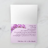 Faltt Dankeschön Lila Orchideen auf Stem Dankeskarte (Innenseite)