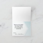 Faltt Dankeschön Tropische Blume auf Blue Ombr Dankeskarte (Innenseite)