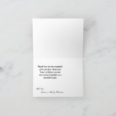 Faltt Dankeschön Tropische Blume auf Weiß Dankeskarte (Innenseite)